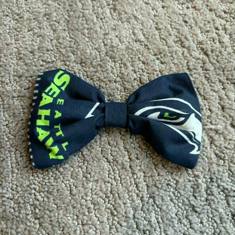 Seattle Seahawks Bow Hairbow Navy Blue Green Hair Accessories